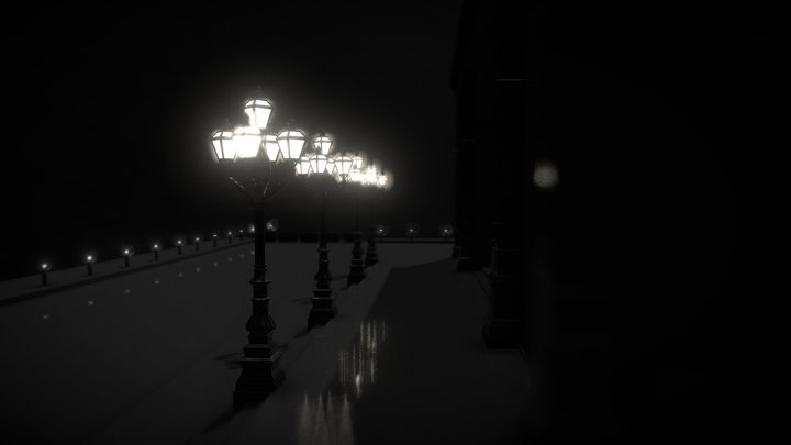 Dark street scene – Free 3D Model STL