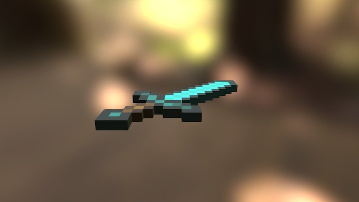 Minecraft Diamond Sword 3D Model