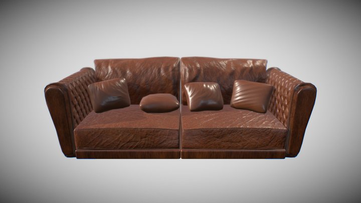 Ektorp leather sofa 3D Model