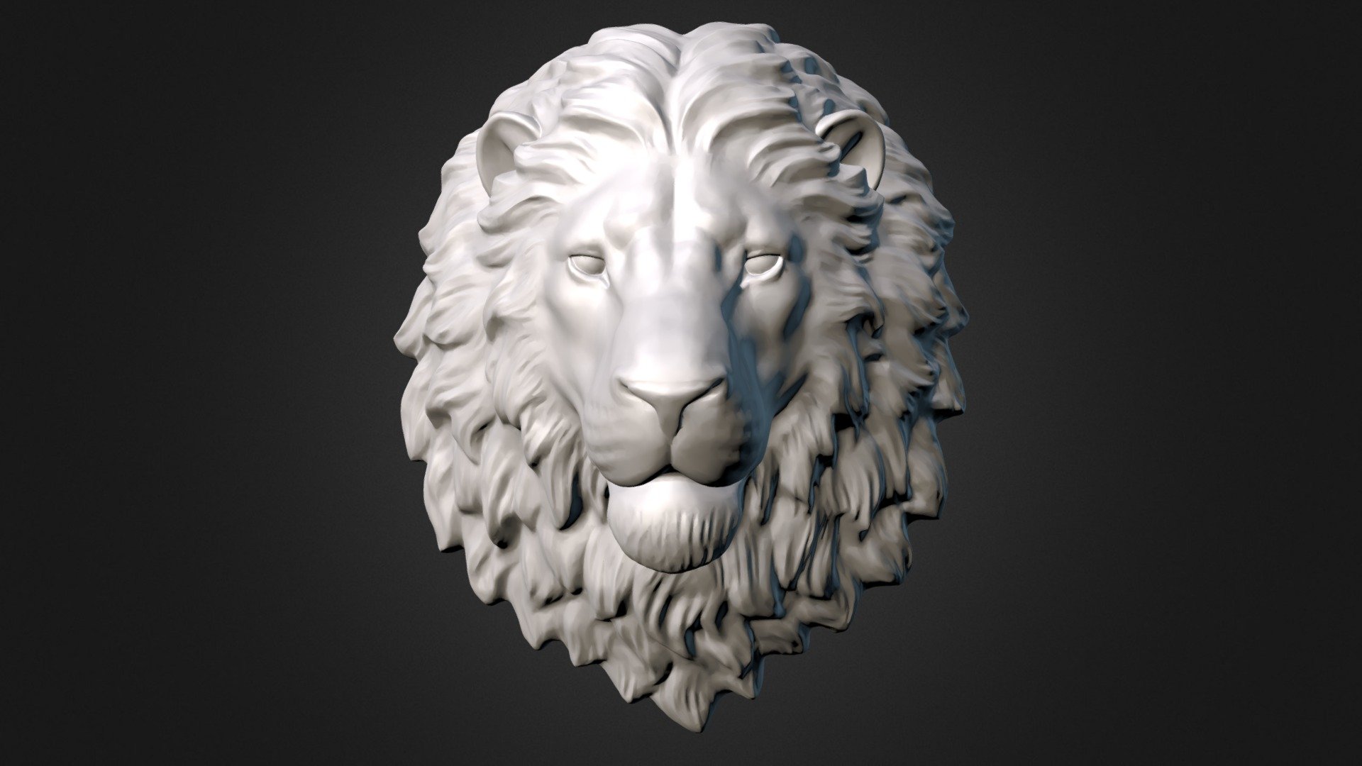 Calm Lion Head Sculpture