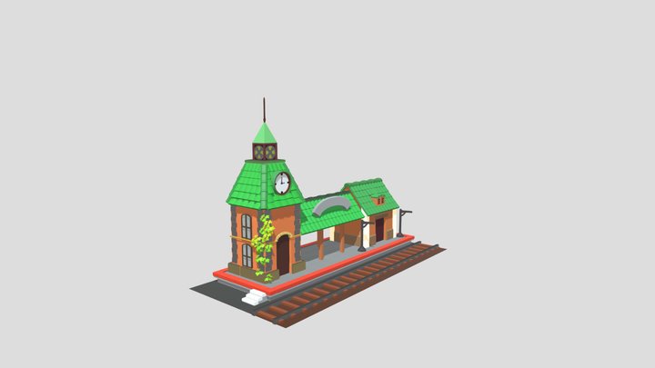 Old STATION LOWPOLY 3D Model