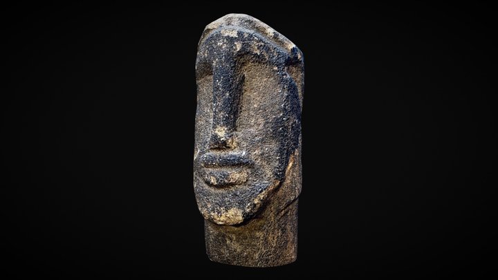 Carved stone head 3D Model