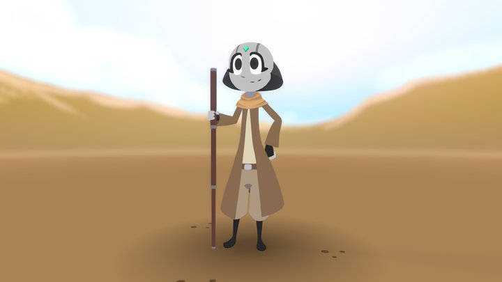 Sol - Post Apocalyptic Robot Girl 3D Model