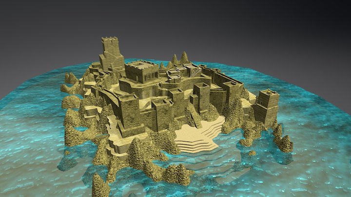 Fortress Island 3D Model