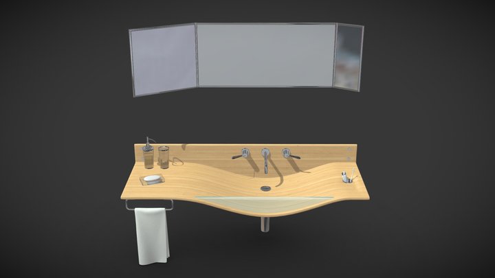 washbasin Agape Gabbiano 3D Model