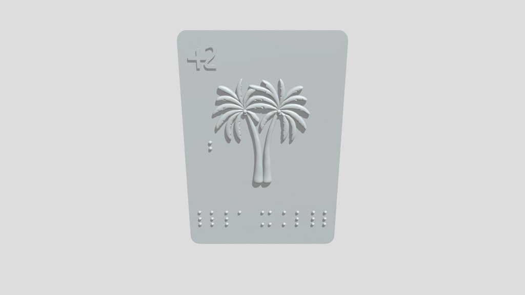 +2 braille palm tree game card