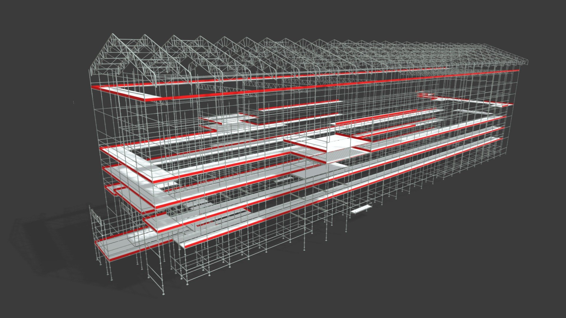 Scaffolding for restoration of Naval project - Download Free 3D model ...