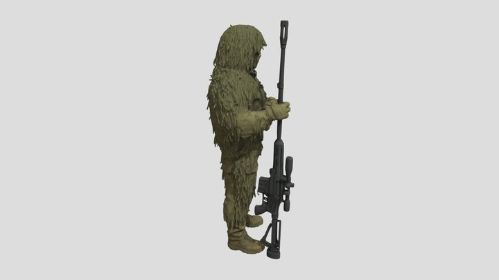 Military sniper 3D Model