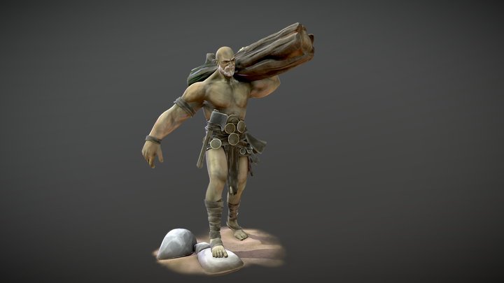 Man with a wood 3D Model