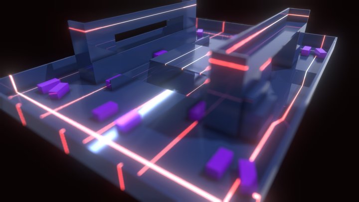 A very beautiful neon FPS PVP map – Modello 3D gratuito STL
