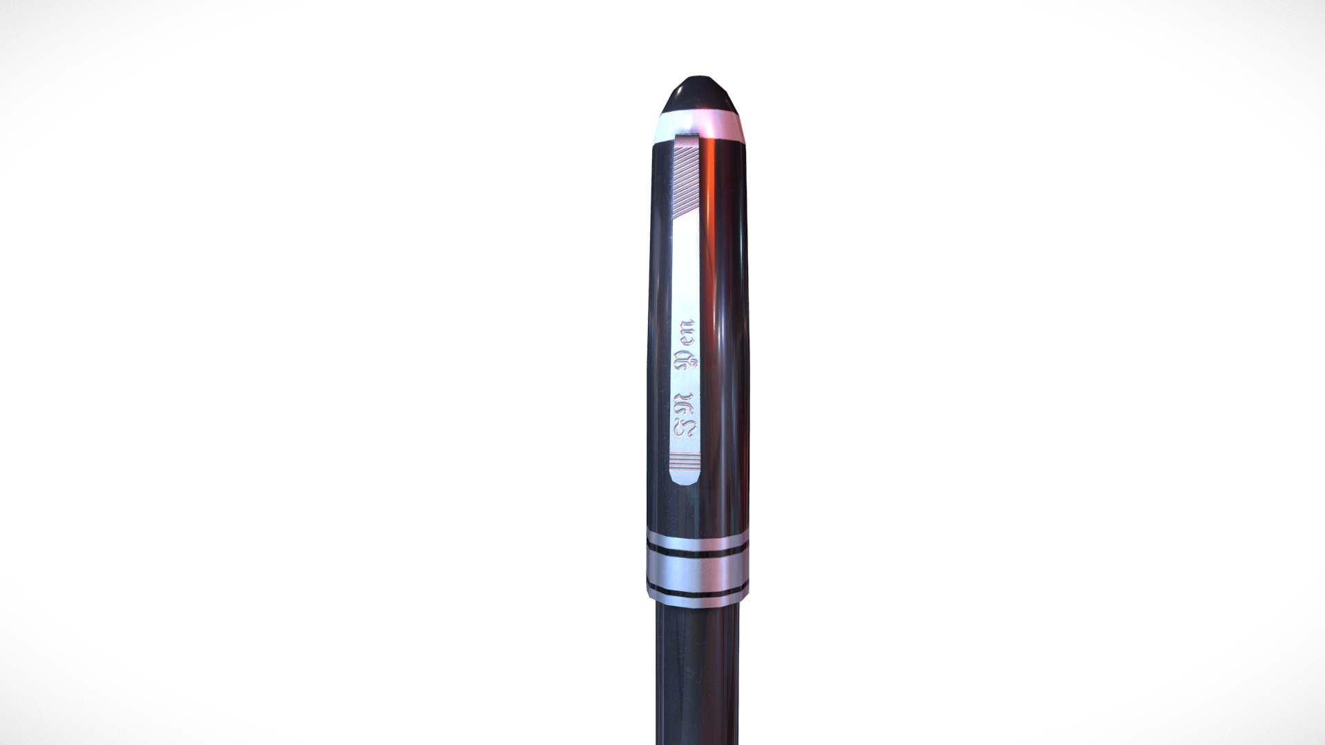 3D model Black Pen Silver Finish - This is a 3D model of the Black Pen Silver Finish. The 3D model is about text, whiteboard.