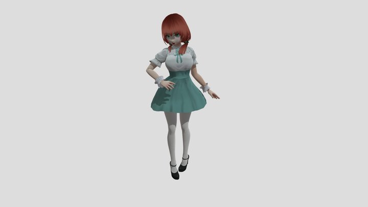 Zelena Terra - vRoid Model - Static Statue - 002