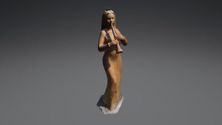 Ayas Statue - Flaute Girl 3D Model
