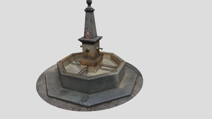 Gassin Côte d'Azur Brunnen fountain 3D Model