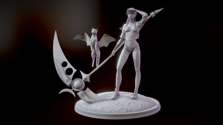 Luna, Nova & Schroedinger Figurine 3D Model