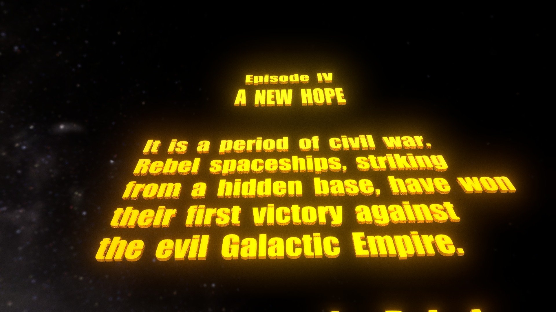 Star Wars New Hope Opening Crawl (Animation) - Download Free 3D model