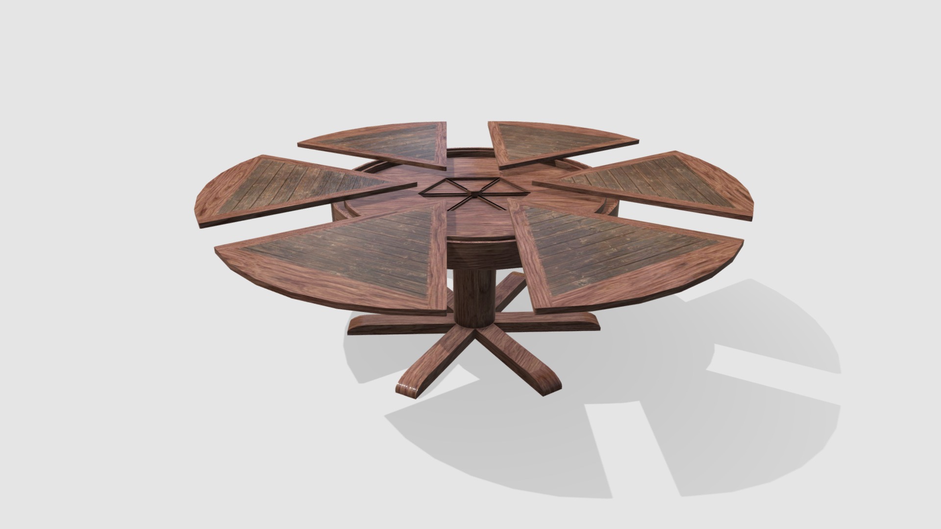3D model Dining Table - This is a 3D model of the Dining Table. The 3D model is about a wooden table with a white background.