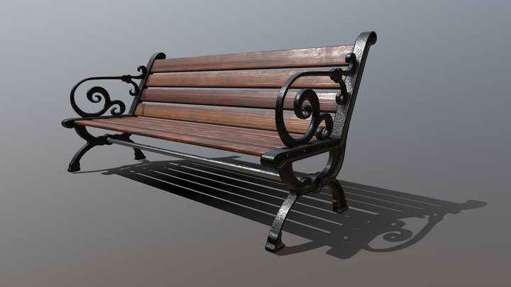 Public bench 3D Model