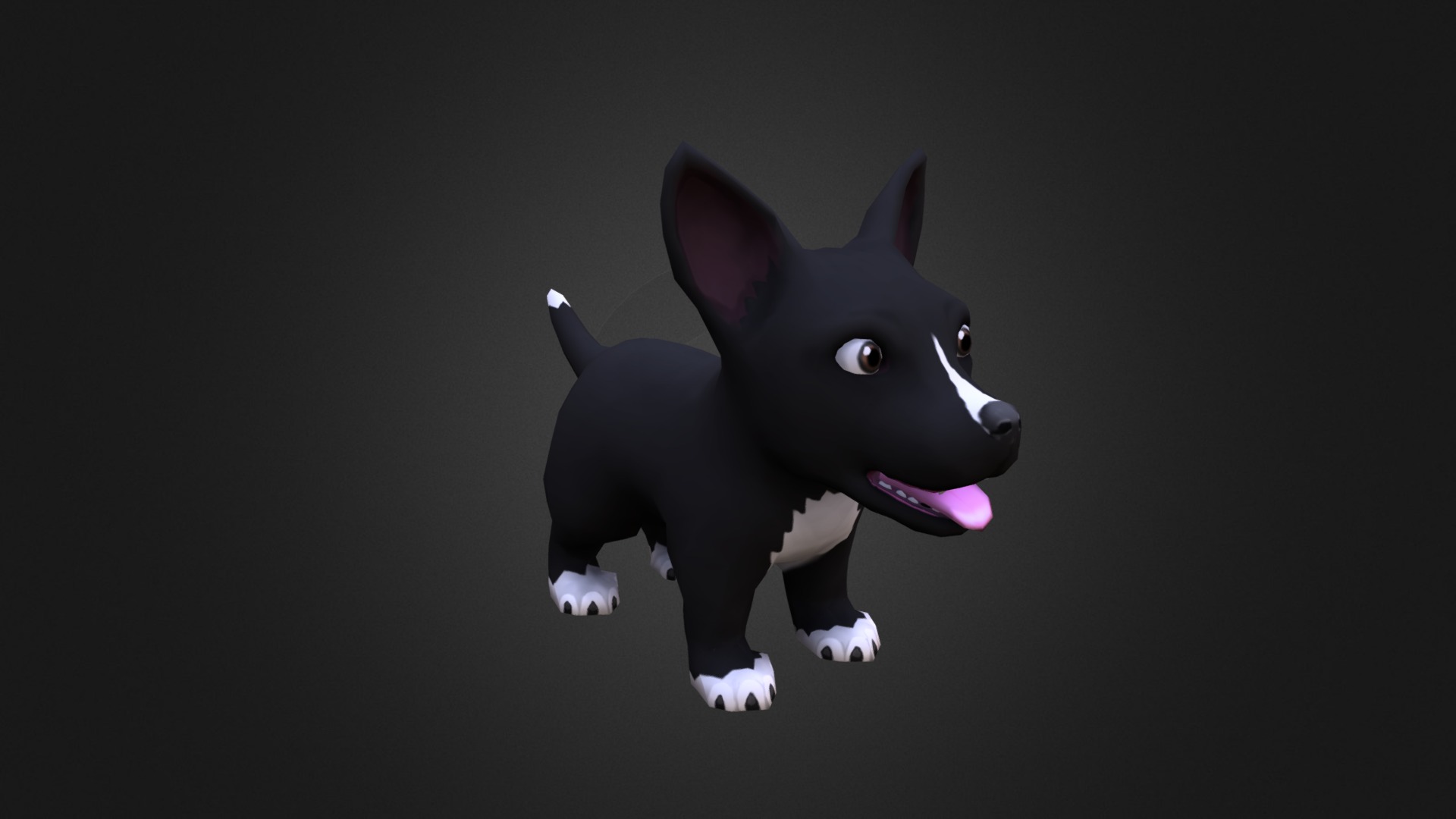 3D model Little Dog - This is a 3D model of the Little Dog. The 3D model is about a dog with its tongue out.
