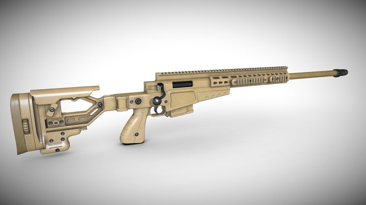AX 308 Sniper Rifle 3D Model