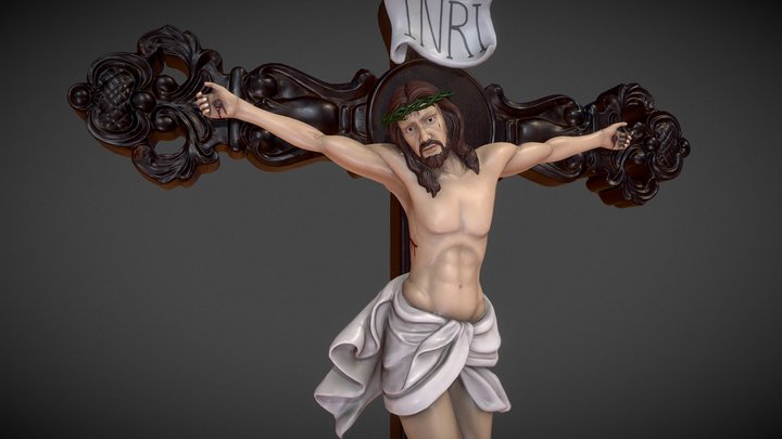 CRUCIFIED CHRIST Statue V1 low poly 3D Model