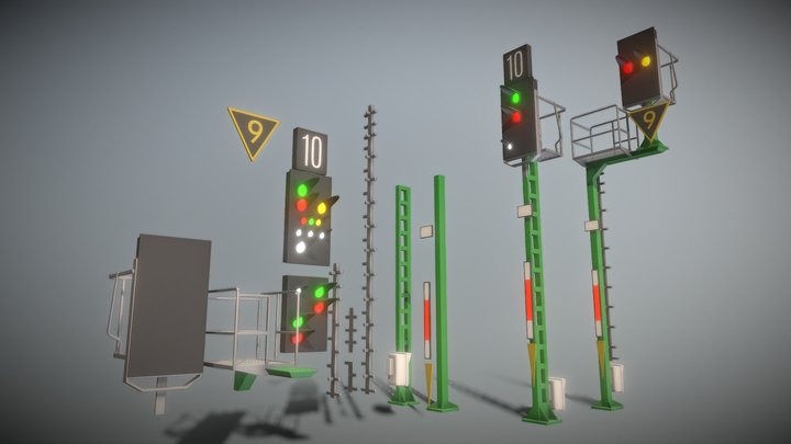 Railway Signals KS Modular (WIP-2) (High-Poly) 3D Model