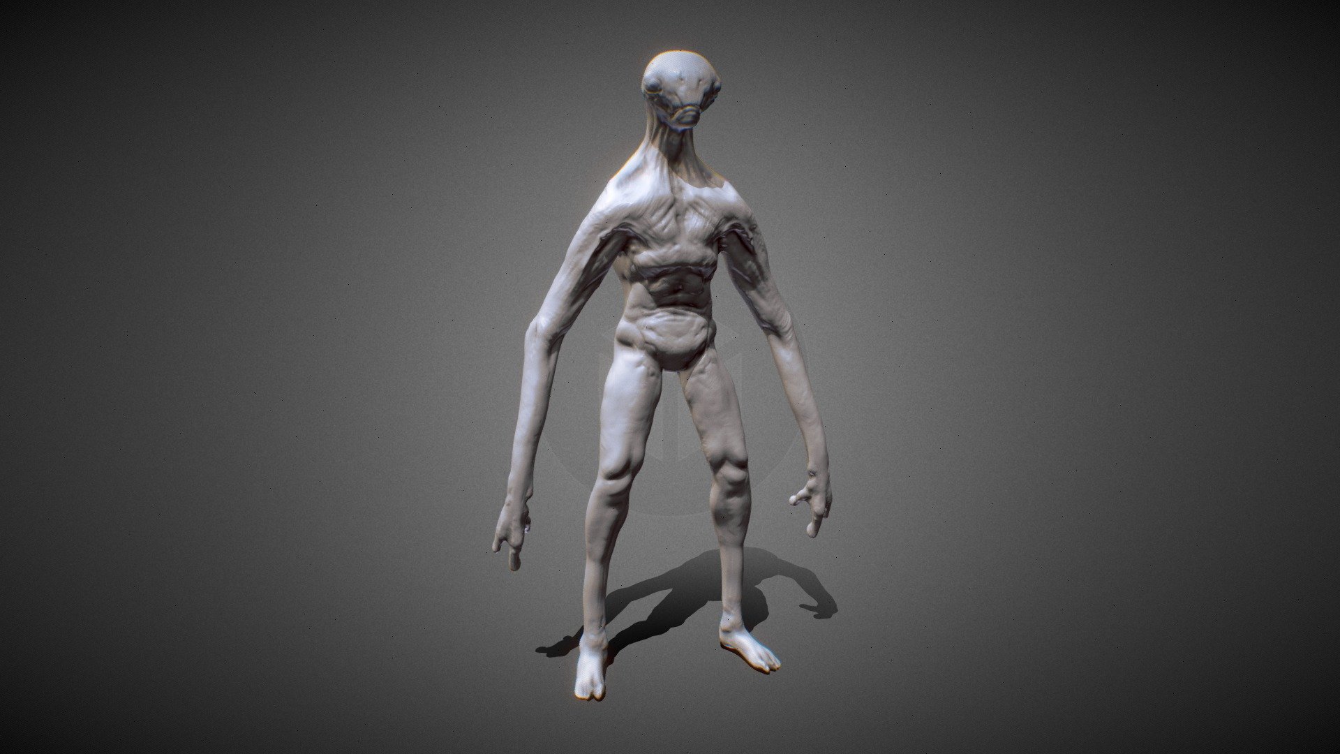 Slender Alien Concept Clay Render - 3D model by Garry.Samuel.Donzelli ...