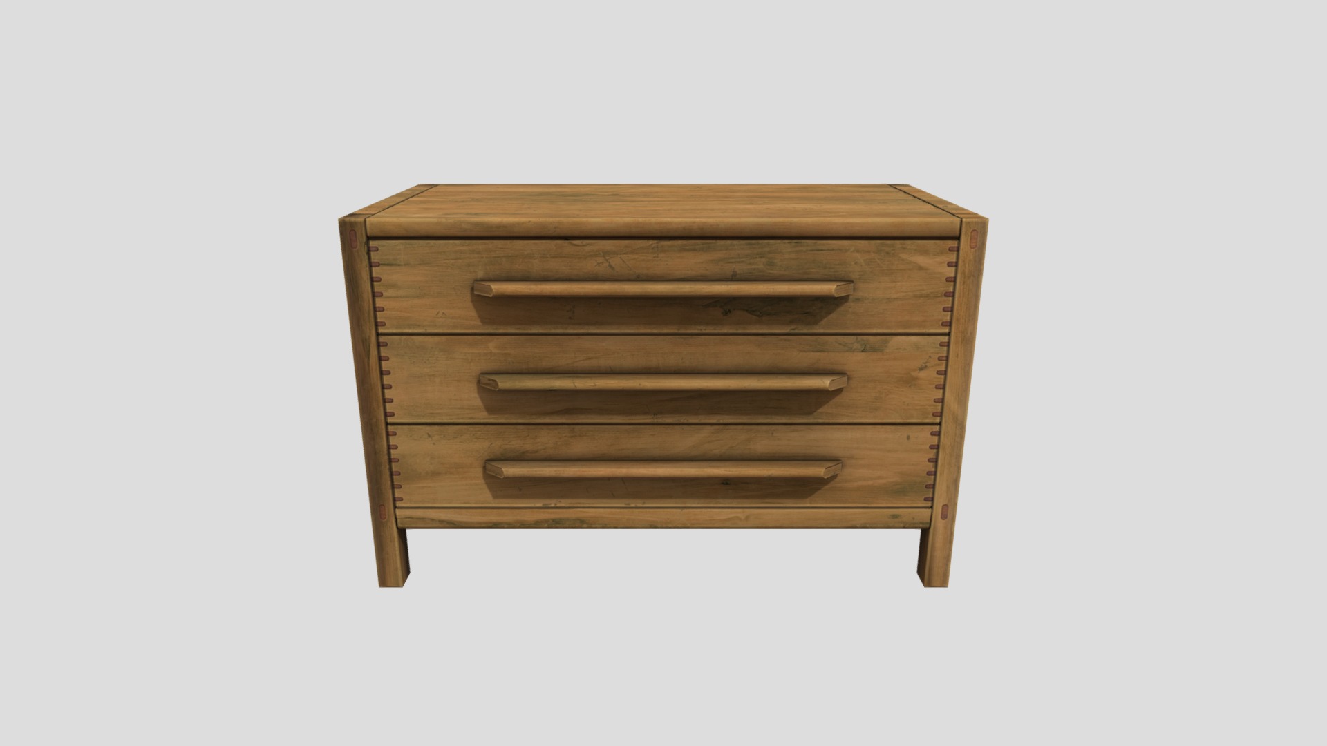 3D model Chest 01 - This is a 3D model of the Chest 01. The 3D model is about a wooden chest with a white background.