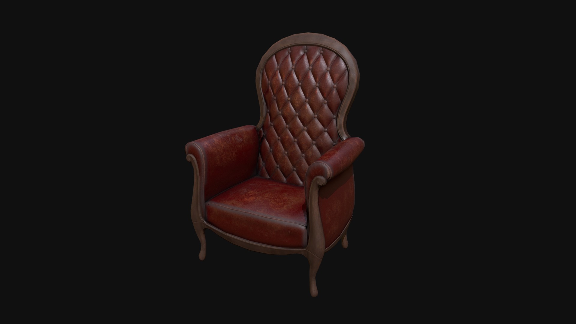 3D model Quilted leather chair - This is a 3D model of the Quilted leather chair. The 3D model is about a red leather chair.