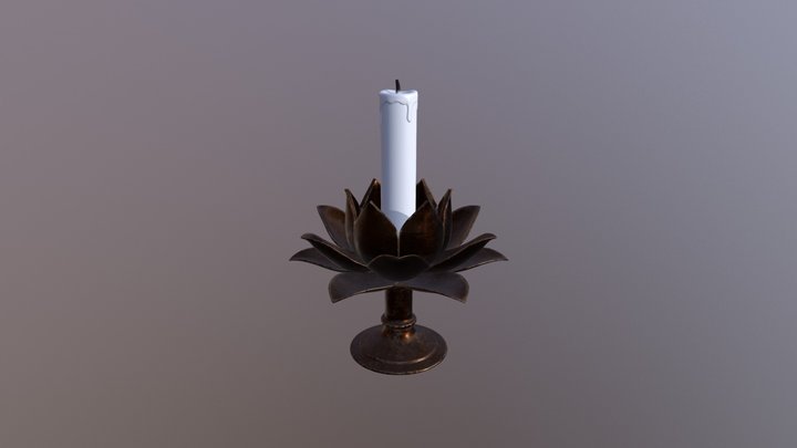 Chinese candle and holder 3D Model