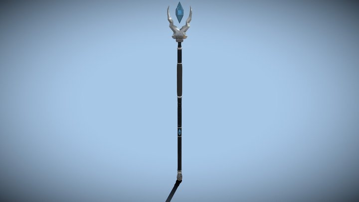 Wizards Ice/Water staff 3D Model