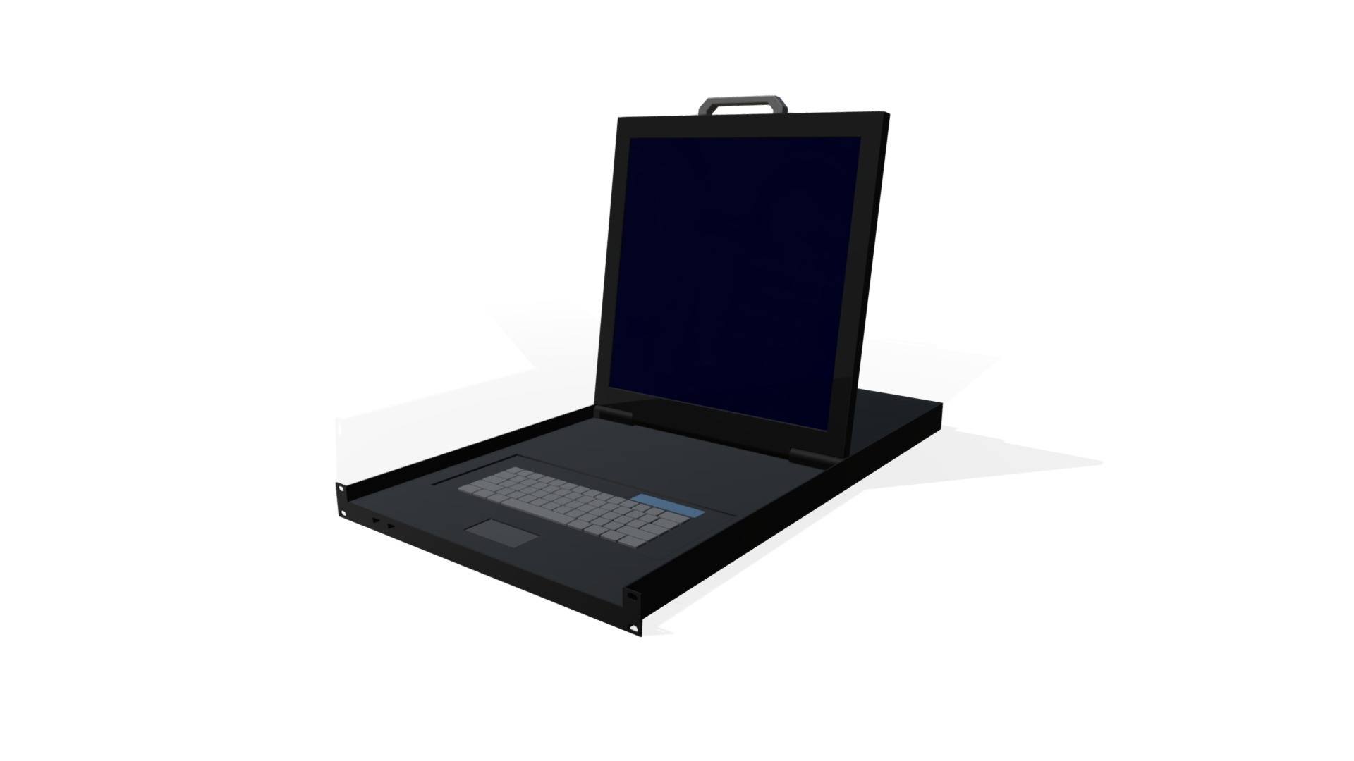 3D model KVM Console Open - This is a 3D model of the KVM Console Open. The 3D model is about a laptop with a keyboard.