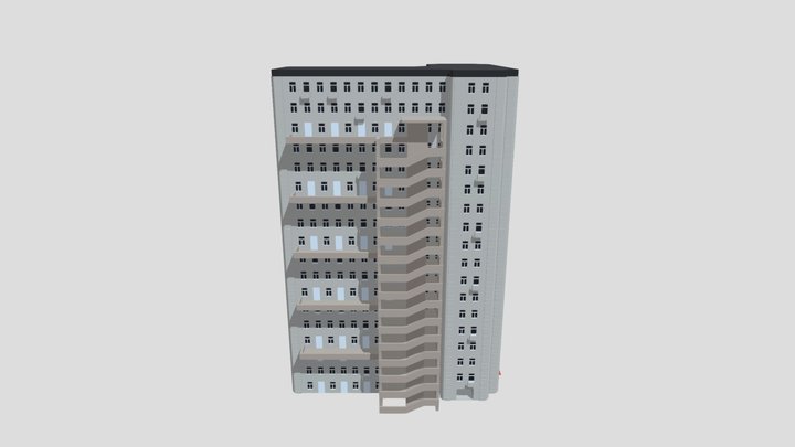 High-rise Corner Tower 3D Model