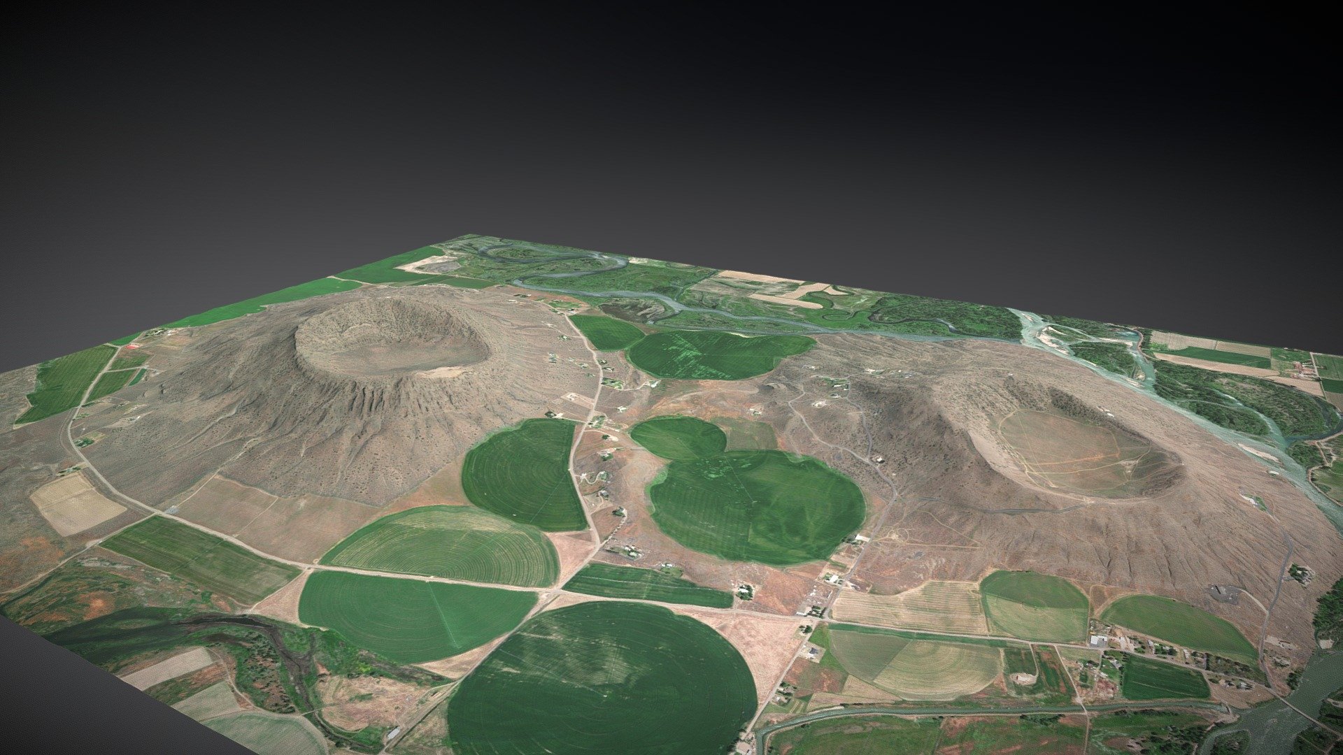 Menan Buttes, Idaho, USA (x2) Download Free 3D model by WVU