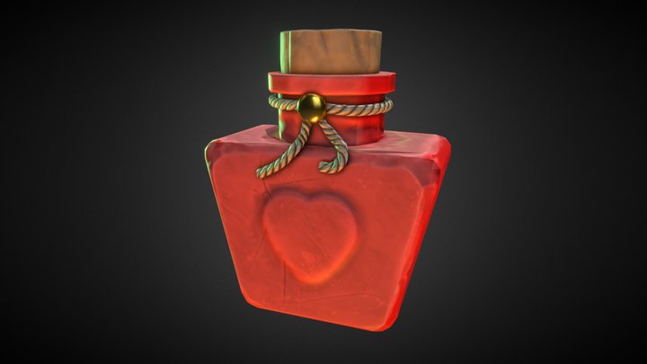 Stylized Health Potion 3D Model