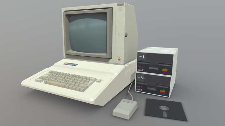 Apple IIe Computer 3D Model