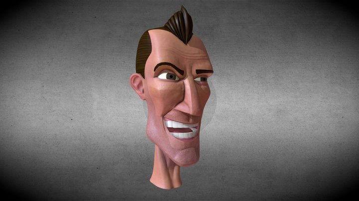 Cartoon Head 3D Model