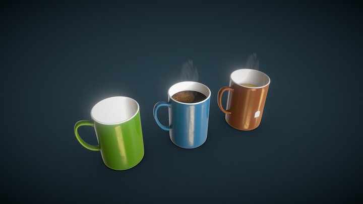 Coffee & Tea Mugs (FREE) 3D Model
