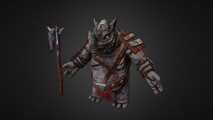 Rhino-warrior 3D Model