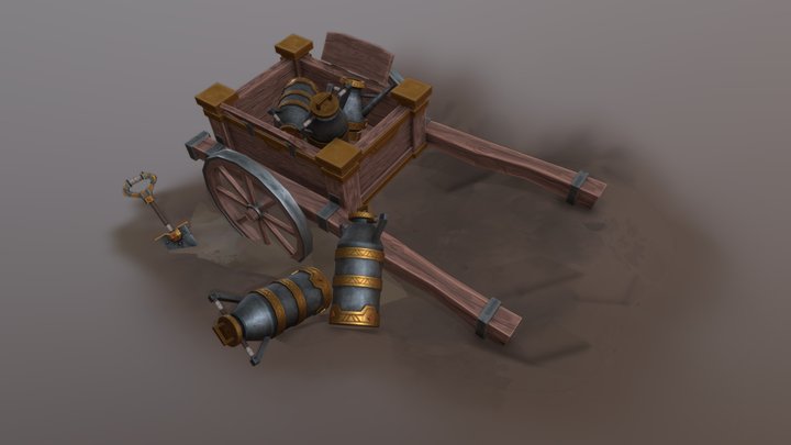 [Student Work] Dwarf Wooden Carriage 3D Model
