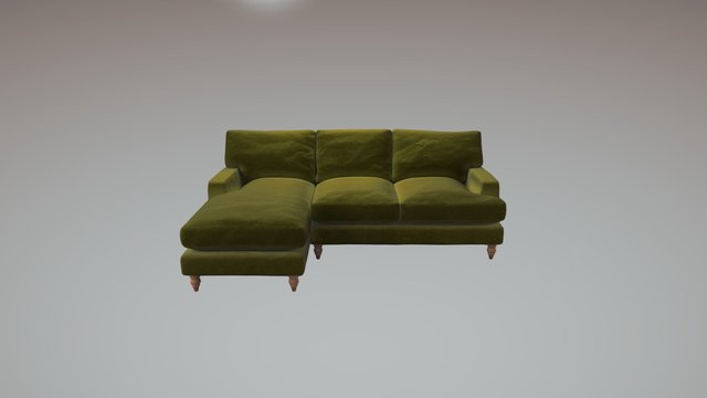 canapé velour baked 3D Model
