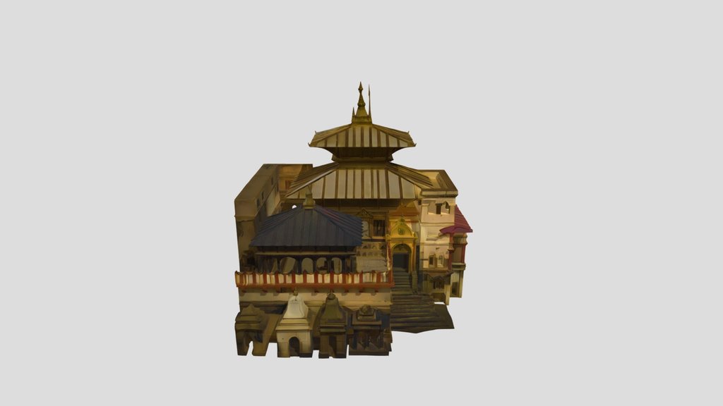 Hindu temple complex at a riverside