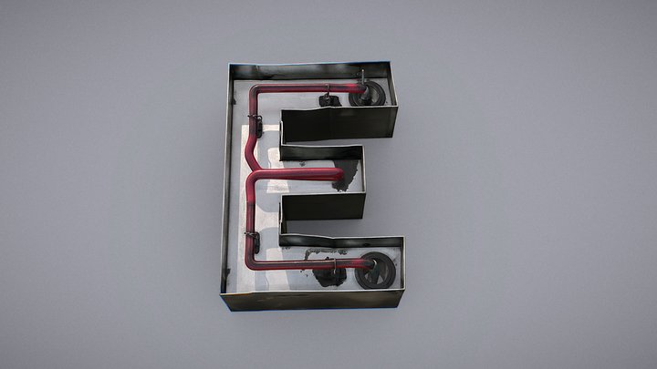 Vintage Neon Letter E – Modèle 3D gratuit STL