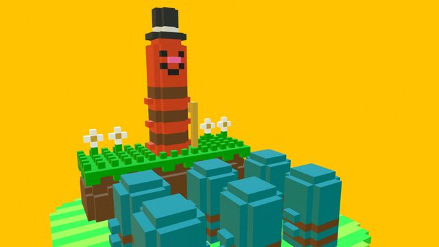 Daily Voxel #7 | Worms 3D Model