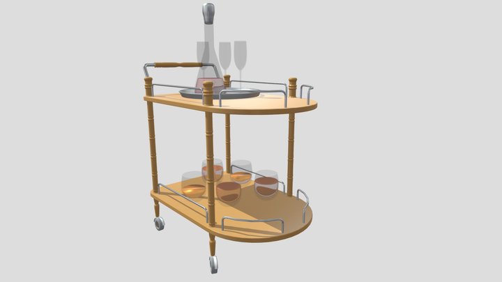 Bar serving cart 3D Model