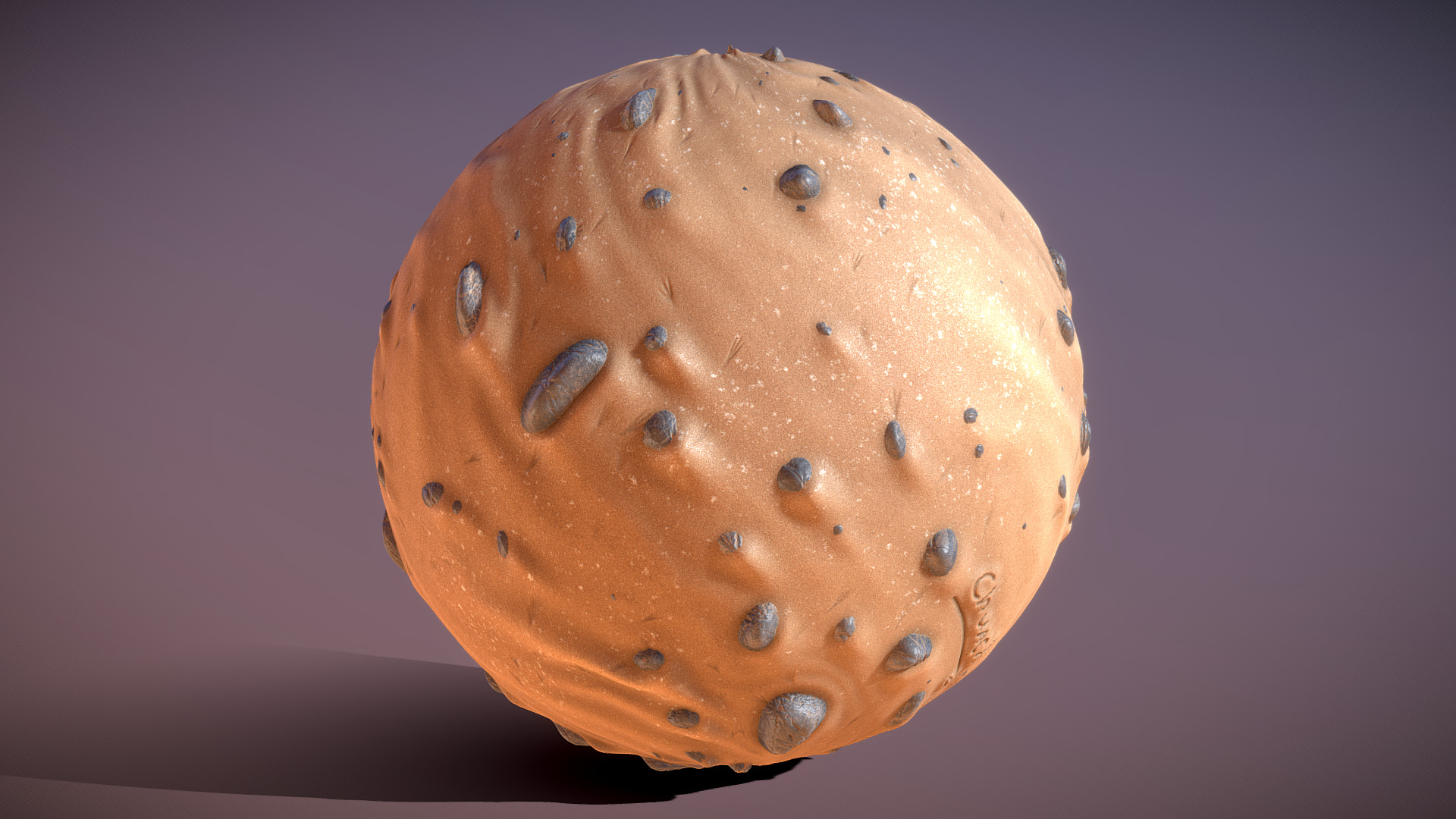 3D model Sand Mesh - This is a 3D model of the Sand Mesh. The 3D model is about a round orange object.