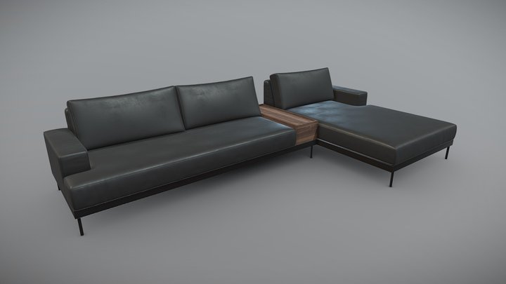 Luxury Modern Corner Sofa - S007 3D Model