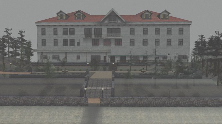 Hotel in a foggy morning (exterior) – Free 3D Model STL