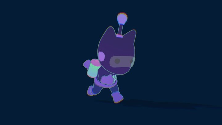 Cat in Space 3D Model