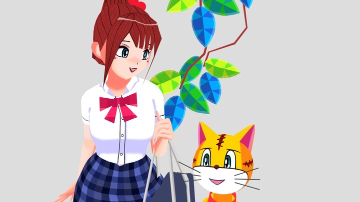Emily and Orange goes to school😆 3D Model